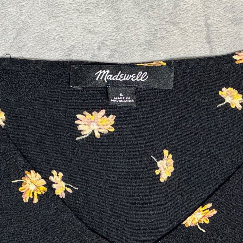 Madewell Black Floral Blouse - Picture 4 of 9